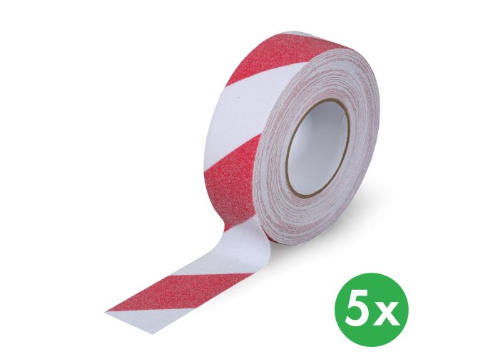 protiskluzova paska jemne zrno 50 mm x 18 3 m baleni 5 ks bilo cervena 116715