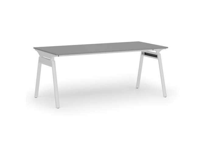 Kancelářský stůl PRIMO SIGMA, 180x90 cm, bílá podnož, grafit