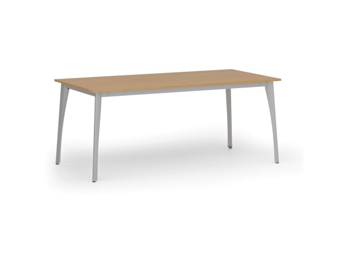 Jednací kancelářský stůl PRIMO OMEGA, 180x90 cm, šedá podnož, buk