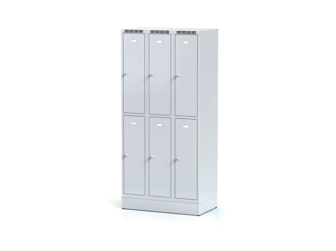 kovova satni skrinka s uloznymi boxy na soklu 6 boxu 1920 x 900 x 500 mm otocny zamek sede dvere 11265