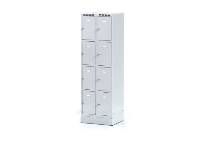 satni skrinka s uloznymi boxy na soklu 8 boxu 1920 x 600 x 500 mm otocny zamek sede dvere 11408