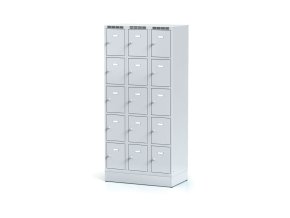 satni skrinka s uloznymi boxy na soklu 15 boxu 1920 x 900 x 500 mm cylindricky zamek sede dvere 11534