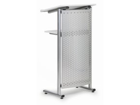 Řečnický pult, šedý + plechový čelní panel