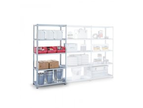 Policový regál FIX, 230 kg, 2500 x 1000 x 600 mm, přídavný regál
