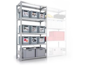 Policový regál CLIP, 230 kg, 2000 x 1000 x 600 mm, základní regál