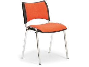 Konferenční židle SMART, chromované nohy, bez područek, oranžová