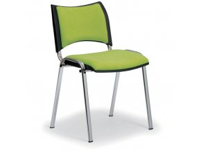 Konferenční židle SMART, chromované nohy, bez područek, zelená