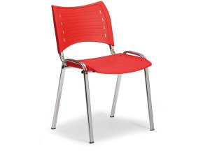 plastova zidle smart chromovane nohy cervena 922