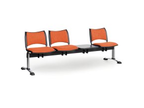 calounene lavice do cekaren smart 3 sedak se stolkem oranzova chromovane nohy 25284