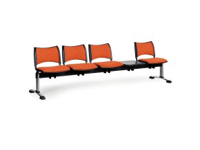 calounene lavice do cekaren smart 4 sedak se stolkem oranzova chromovane nohy 25288