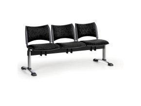 calounena lavice do cekaren smart 3 sedak cerna chromovane nohy 25291