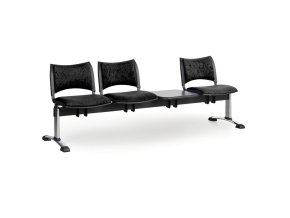 calounena lavice do cekaren smart 3 sedak se stolkem cerna chromovane nohy 25292