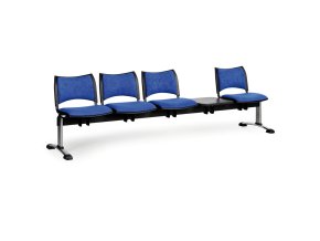 calounena lavice do cekaren smart 4 sedak se stolkem modra chromovane nohy 25323