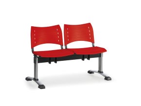 plastova lavice do cekaren visio 2 sedak cervena chromovane nohy 25337
