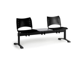 plastova lavice do cekaren visio 2 sedak se stolkem cerna cerne nohy 24365