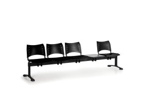 plastova lavice do cekaren visio 4 sedak se stolkem cerna cerne nohy 24375