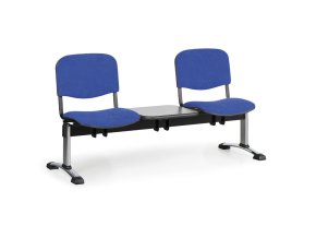 calounena lavice do cekaren viva 2 sedak se stolkem modra chromovane nohy 25379