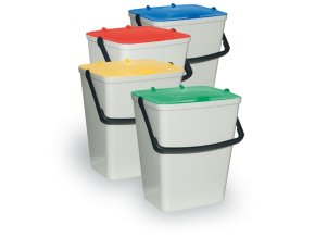 Sada plastových odpadkových košů na třídění odpadu 4 x 15 l