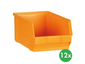 Plastové boxy BASIC, 305 x 480 x 177 mm, 12 ks, žlutooranžová