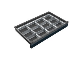 Organizér nářadí do zásuvky dílenských vozíků KOVOS, kovový, 12 přihrádek, 60 - 120 mm