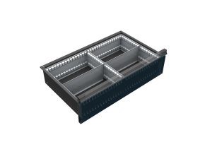 Organizér nářadí do zásuvky dílenských vozíků KOVOS, kovový, 4 přihrádky, 150 - 240 mm