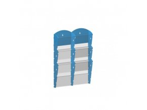 Nástěnný plastový zásobník na prospekty - 2 x 3 A5, modrý