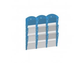 Nástěnný plastový zásobník na prospekty - 3 x 3 A5, modrý