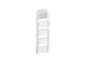 Nástěnný plastový zásobník na prospekty - 1 x 4 A5, bílý
