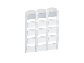 Nástěnný plastový zásobník na prospekty - 3 x 4 A5, bílý