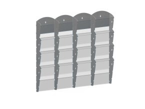 nastenny plastovy zasobnik na prospekty 4 x 4 a5 sedy 116595