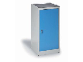dilenska policova skrinka na naradi kovona 3 police 1 zasuvka demontovana 450 x 400 x 1000 mm modre dvere 6171