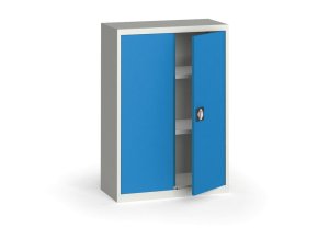 plechova policova skrin na naradi kovona 1150 x 800 x 400 mm 2 police seda modra 12826