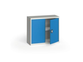 plechova policova skrin na naradi kovona 800 x 950 x 400 mm 1 police seda modra 12830