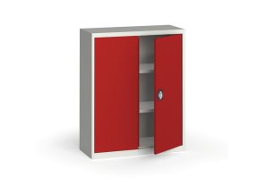 plechova policova skrin na naradi kovona 1150 x 950 x 400 mm 2 police seda cervena 12838