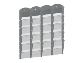 nastenny plastovy zasobnik na prospekty 4 x 5 a5 sedy 116634