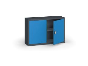 plechova policova skrin na naradi kovona 800 x 1200 x 400 mm 1 police antracit modra 12868