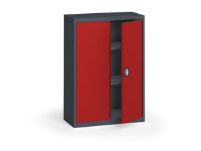 plechova policova skrin na naradi kovona 1150 x 800 x 400 mm 2 police antracit cervena 12870