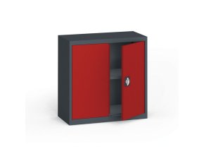 plechova policova skrin na naradi kovona 800 x 800 x 400 mm 1 police antracit cervena 12871