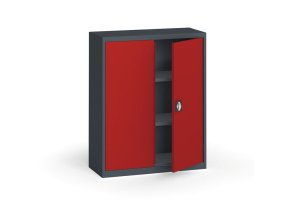 plechova policova skrin na naradi kovona 1150 x 950 x 400 mm 2 police antracit cervena 12873