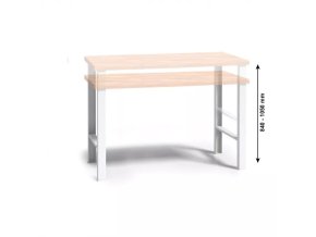 Pracovní stůl do dílny WL, buková spárovka, nastavitelné kovové nohy, 1700 mm