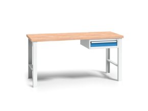 vyskove nastavitelny pracovni stul do dilny wl se zavesnym boxem na naradi bukova sparovka 1 zasuvka 2000 x 685 x 840 1050 mm 112390