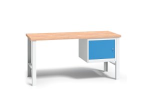 vyskove nastavitelny pracovni stul do dilny wl se zavesnou skrinkou na naradi bukova sparovka 1500 x 685 x 840 1050 mm 112380