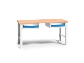 vyskove nastavitelny pracovni stul do dilny wl se 2 zavesnymi boxy na naradi bukova sparovka 2 zasuvky 2000 x 685 x 840 1050 mm 2405