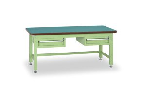 Profesionální dílenský stůl GL, 2x1 zásuvka, deska MDF + PVC, 1800x750 mm