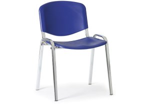 Plastová židle ISO, modrá, konstrukce chromovaná