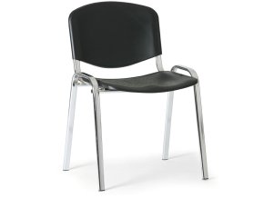 Plastová židle ISO, černá, konstrukce chromovaná