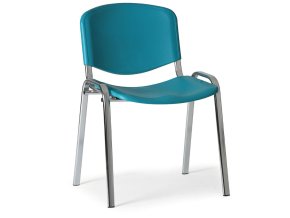 Plastová židle ISO, zelená, konstrukce chromovaná