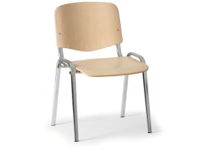Dřevěná židle ISO, buk, s chromovanou konstrukcí, nosnost 120 kg
