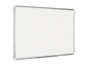 Bílá popisovací tabule s potiskem, čtverce/rastr, nemagnetická, 1800 x 1200 mm