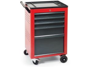 Pojízdný dílenský vozík na nářadí GD, 5 zásuvek, 940 x 600 x 440 mm, antracit / červená